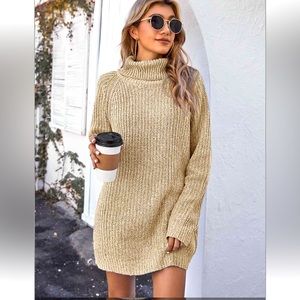 ASOS Beige Long Sleeve Sweater Dress